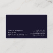 Cartes de visite pour barman (Dos)