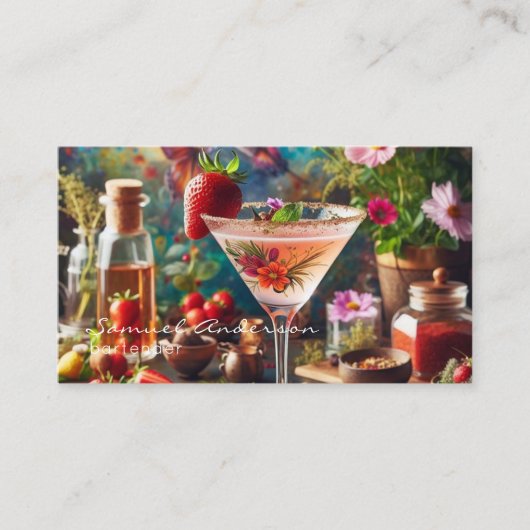 Cartes de visite pour barman (Devant)