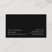 Cartes de visite pour barman (Dos)
