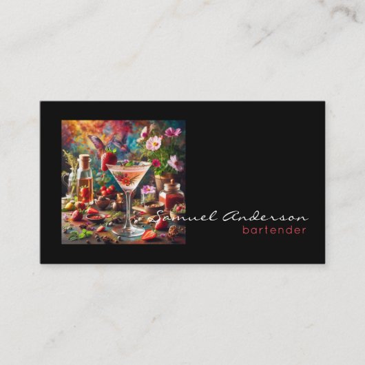 Cartes de visite pour barman (Devant)