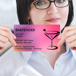 Cartes de visite pour barman cool