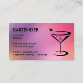 Cartes de visite pour barman cool (Devant)