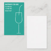 Cartes de visite pour barman cool à louer (Devant / Derrière)