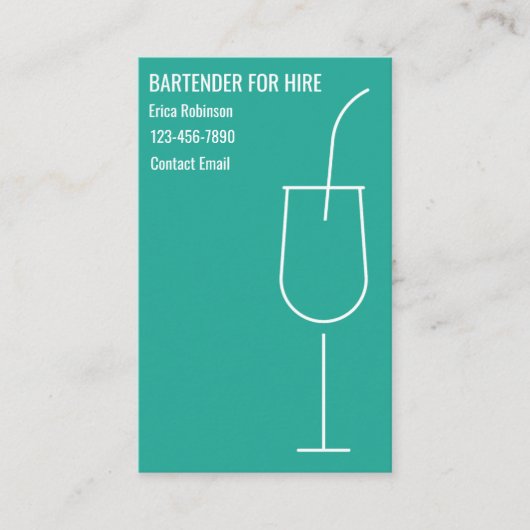Cartes de visite pour barman cool à louer (Devant)