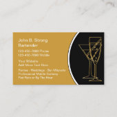 Cartes de visite pour barman élégant (Devant)
