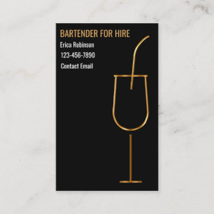 Cartes de visite pour barman élégant et cool à lou