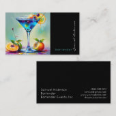 Cartes de visite pour barman mixologue (Devant / Derrière)