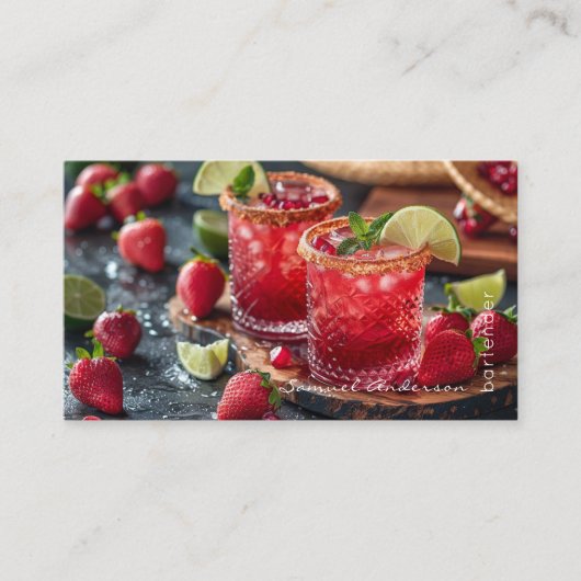 Cartes de visite pour barman mixologue (Devant)