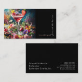 Cartes de visite pour barman mixologue (Devant / Derrière)