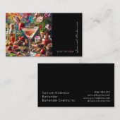 Cartes de visite pour barman mixologue (Devant / Derrière)