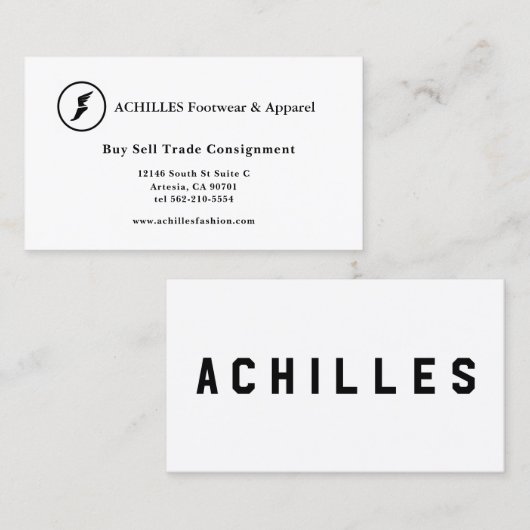 Cartes de visite pour Baskets et boutique de vêtem (Devant / Derrière)