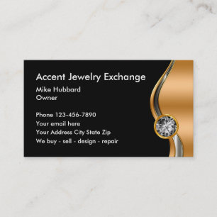 Cartes de visite pour bijouterie chic