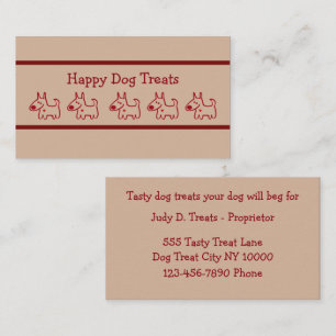 Cartes de visite pour boulangerie canine