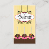 Cartes de visite pour boulangerie de Cake Pops (Devant)