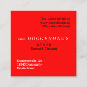 Cartes de visite pour boxeurs allemands (Dos)