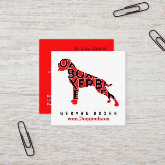 Cartes de visite pour boxeurs allemands (Devant/Arrière en situation)