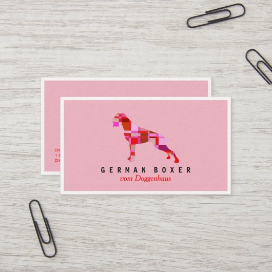 Cartes de visite pour boxeurs allemands (Devant/Arrière en situation)