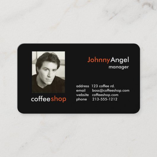 Cartes de visite pour café (Devant)