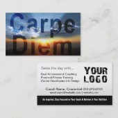 Cartes de visite pour Carpe Diem Coaching (Devant / Derrière)