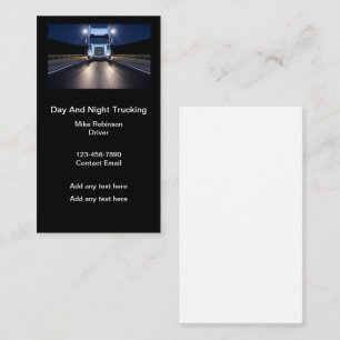 Cartes de visite pour chauffeur de camion et mécan