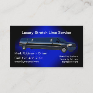 Cartes de visite pour chauffeur de limousine de lu