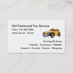 Cartes de visite pour chauffeur de taxi rétro