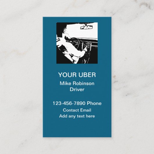 Cartes de visite pour chauffeur Uber (Devant)