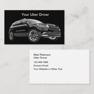 Cartes de visite pour chauffeur Uber de luxe éléga