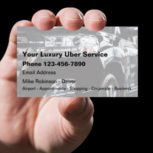 Cartes de visite pour chauffeur Uber de luxe Taxi