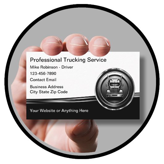 Cartes de visite pour chauffeurs de camion profess
