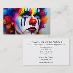 Cartes de visite pour clowns d'anniversaire