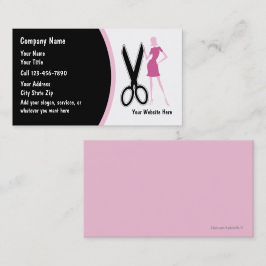 Cartes de visite pour coiffeur (Devant / Derrière)