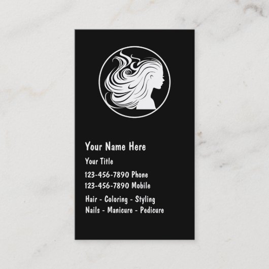 Cartes de visite pour coiffeuse mobile (Devant)