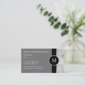 Cartes de visite pour comptable à monogramme (Debout devant)