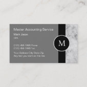Cartes de visite pour comptable à monogramme (Devant)