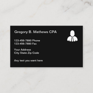 Cartes de visite pour comptable agréé Simple Accou