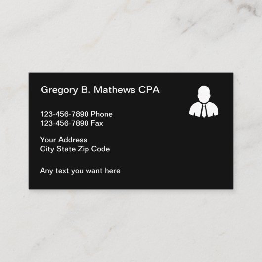 Cartes de visite pour comptable agréé Simple Accou (Devant)