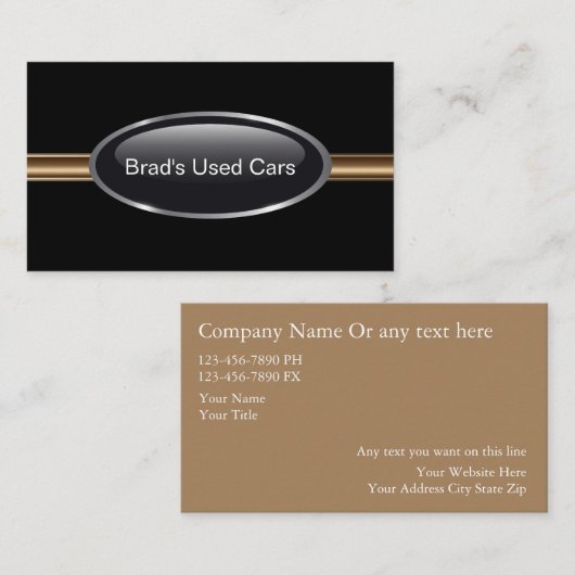 Cartes de visite pour concessionnaire automobile (Devant / Derrière)