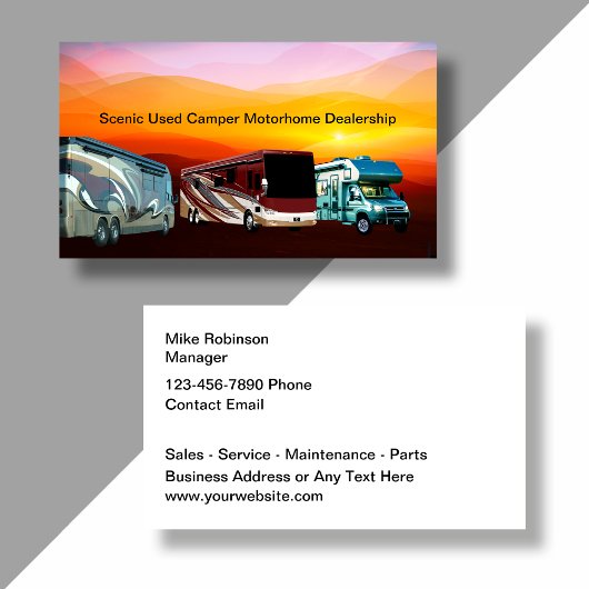 Cartes de visite pour concessionnaire de camping-c