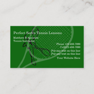 Cartes de visite pour cours de tennis