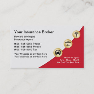 Cartes de visite pour courtier en assurance multil