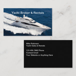 Cartes de visite pour courtier en yachts et servic