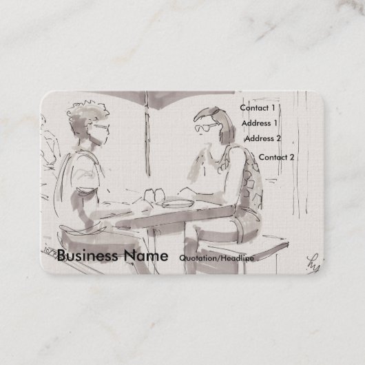 Cartes de visite pour déjeuner d'affaires (Devant)