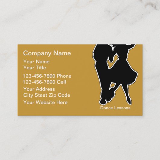 Cartes de visite pour école de danse (Devant)