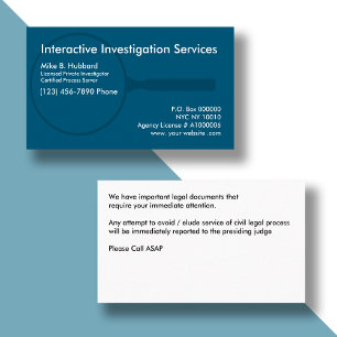 Cartes de visite pour enquêteur privé serveur de p