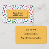 Cartes de visite pour enseignants suppléants  (Devant / Derrière)