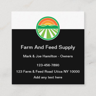 Cartes de visite pour entreprise agricole et d'ali