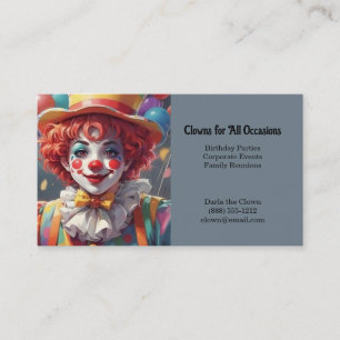 Cartes de visite pour entreprise de clowns pour fê