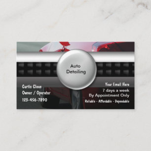 Cartes de visite pour entreprise de detailing auto