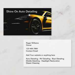 Cartes de visite pour entreprise de detailing de l